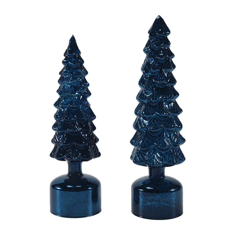 10×25 & 10×28cm LED Light Up Rothlach Crann Nollag Gloine Ornáidí Fhéile
