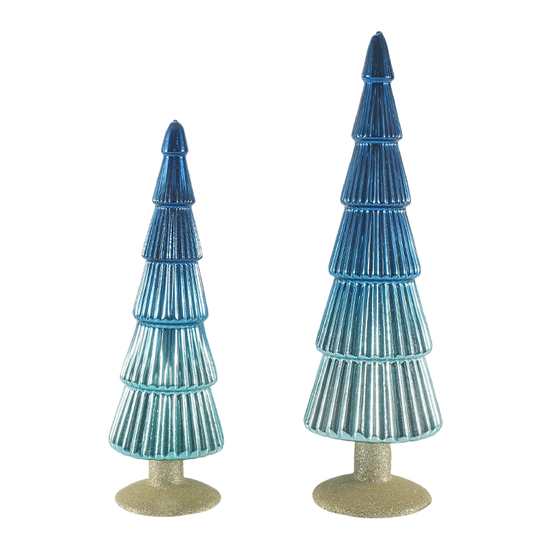 8×20 & 8×25cm Crann Nollag Gloine Stráice 2-Píosa Socraigh Maisiúchán Saoire Tábla