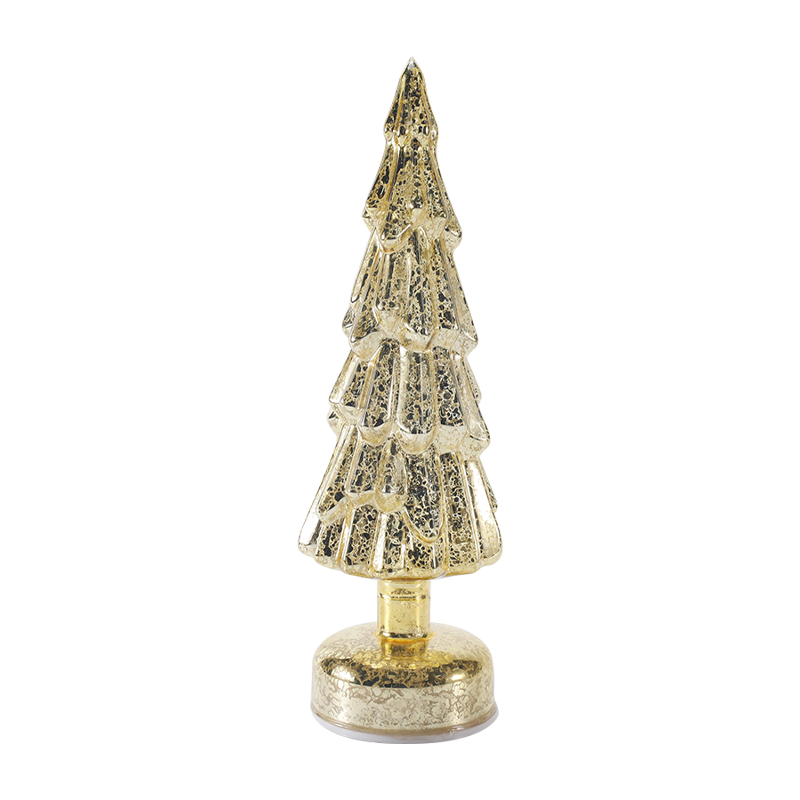 10×35cm Rothlach Clear Glass Crann Nollag le Te stiúir Glow