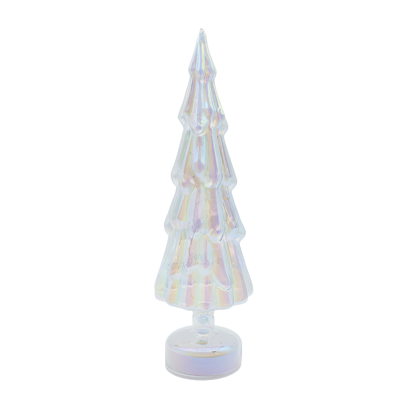 10×35cm Rothlach Clear Glass Crann Nollag le Te stiúir Glow