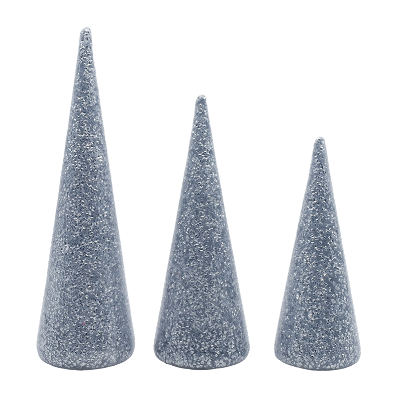 8×20/9×25/10×30cm Crann Nollag Gloine Glite 3-Píosa Socraigh le Soilse faoi stiúir Insuite