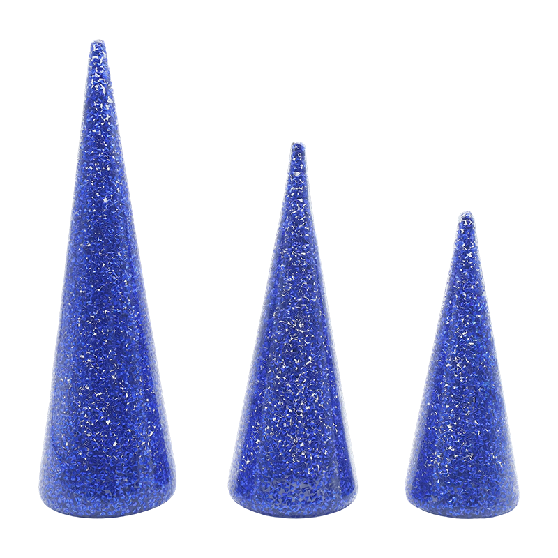 8×20/9×25/10×30cm Crann Nollag Gloine Glite 3-Píosa Socraigh le Soilse faoi stiúir Insuite