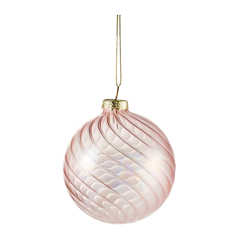 Liathróid Bauble Gloine Nollag Gloine Nollag 8cm Swirl Iridescent