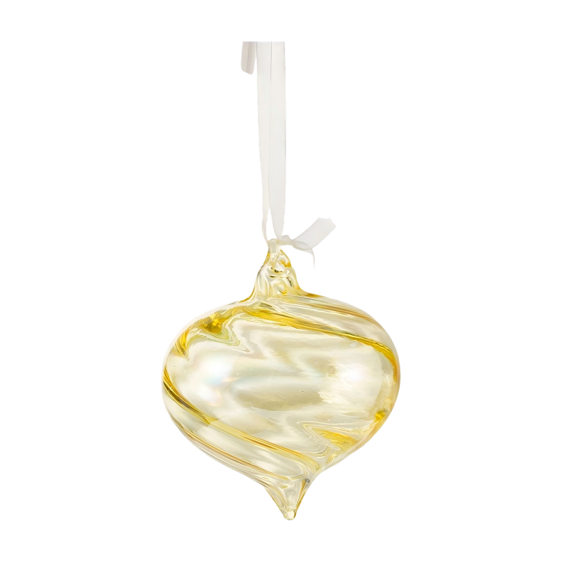 Liathróid Bauble Gloine Nollag Gloine Nollag 8cm Swirl Iridescent