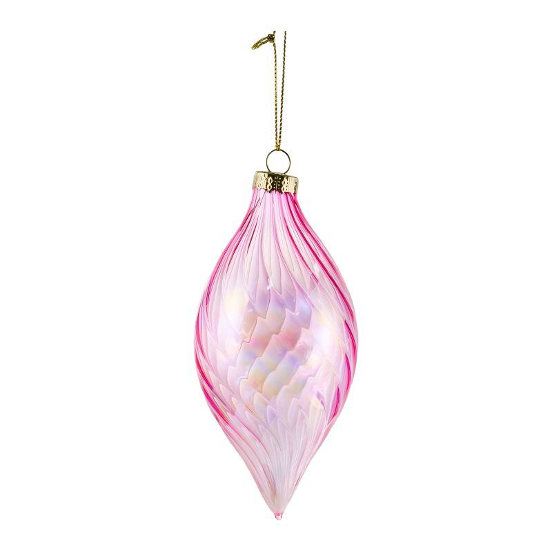 Liathróid Bauble Gloine Nollag Gloine Nollag 8cm Swirl Iridescent