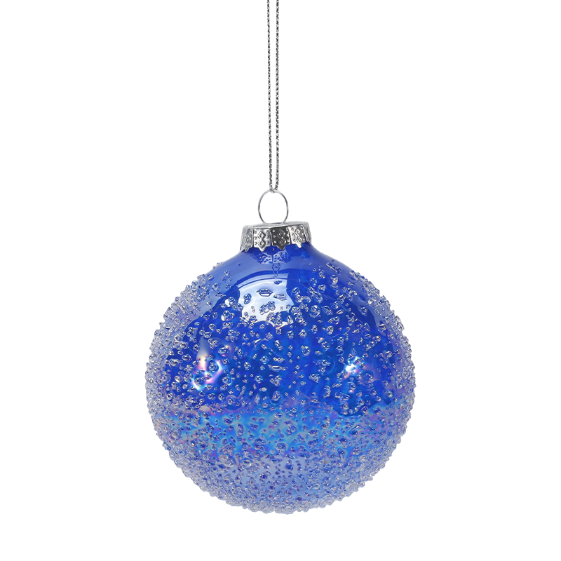 8cm Criostal Bead Embellished Nollag gloine liathróid Ornáide