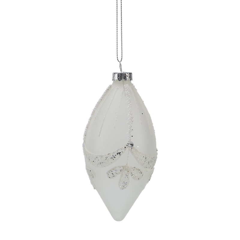 8cm Ornáid Gloine Nollag Bán Feirbín Bridal (Aonair / Sraith de 3)