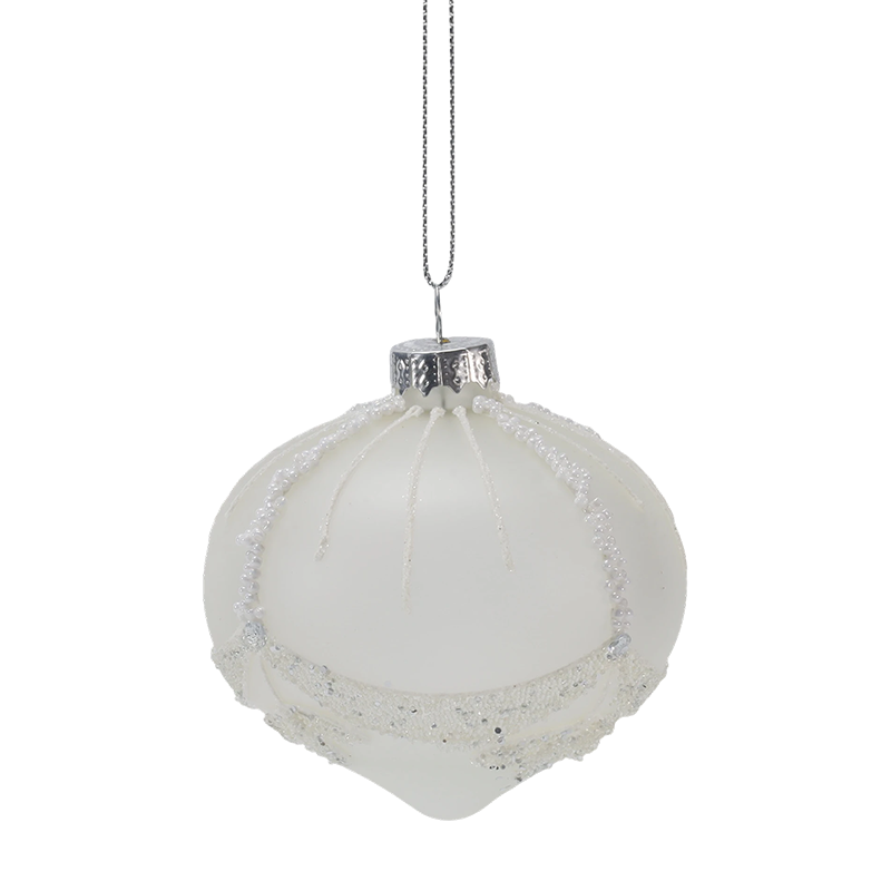 8cm Ornáid Gloine Nollag Bán Feirbín Bridal (Aonair / Sraith de 3)