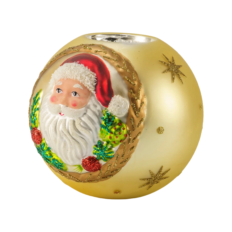 12*12 Sealbhóir Coinnle Gloine Cabhraithe Santa Claus