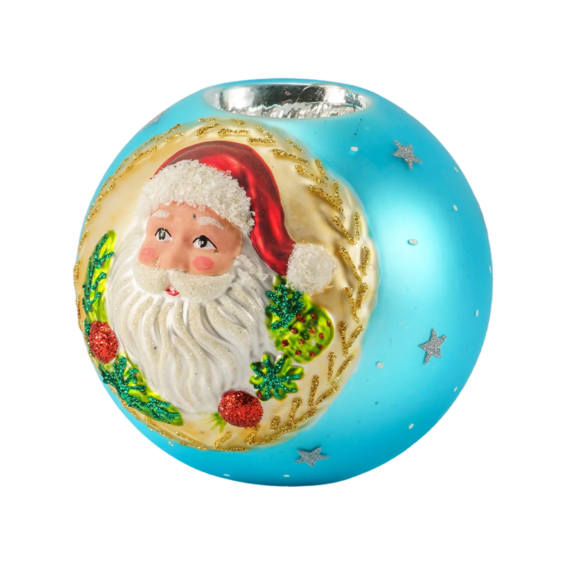 12*12 Sealbhóir Coinnle Gloine Cabhraithe Santa Claus