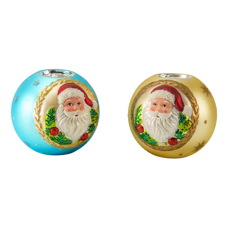 12*12 Sealbhóir Coinnle Gloine Cabhraithe Santa Claus