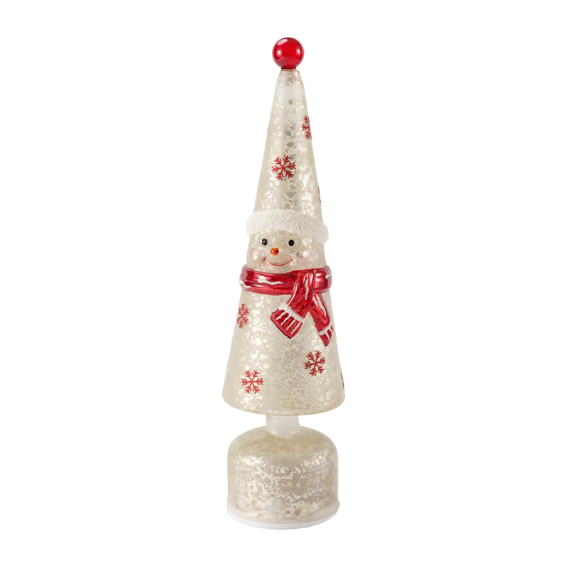 Iridescent Crystal LED Tower Decor / Snowman Crann Nollag Tábla Solas