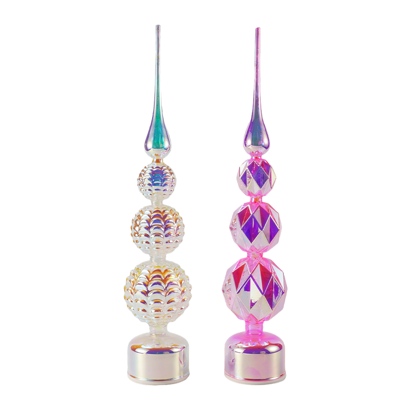 Iridescent Crystal LED Tower Decor / Snowman Crann Nollag Tábla Solas