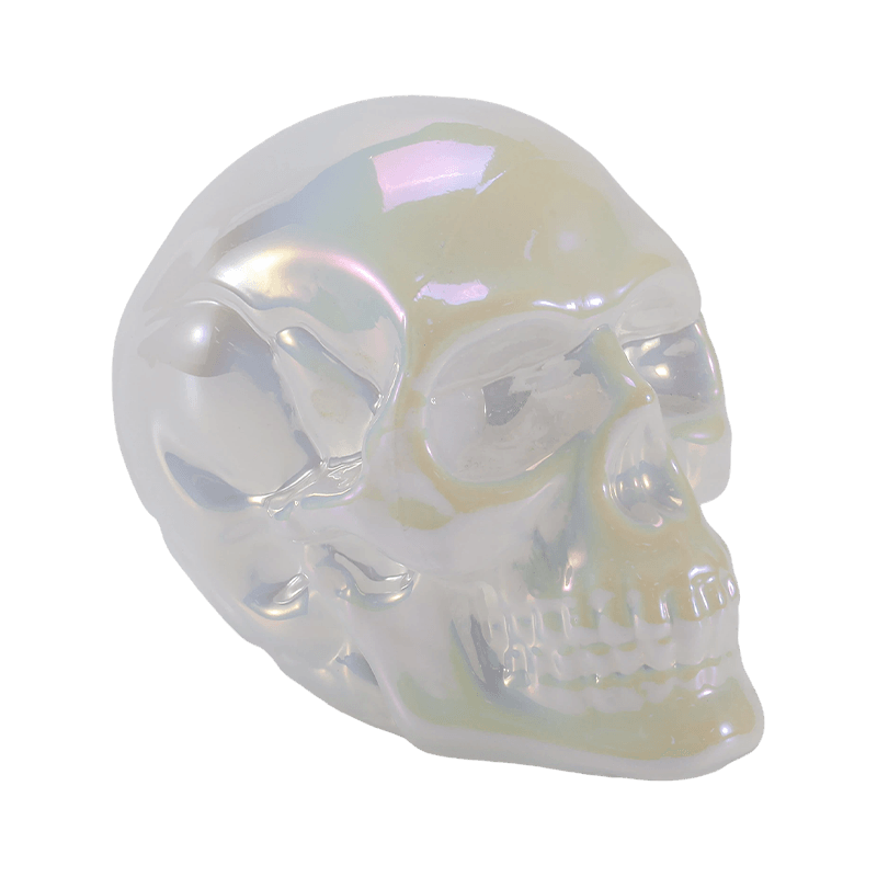 Decor Skull Iridescent / Siúcra Skull Set Ornáide Gloine