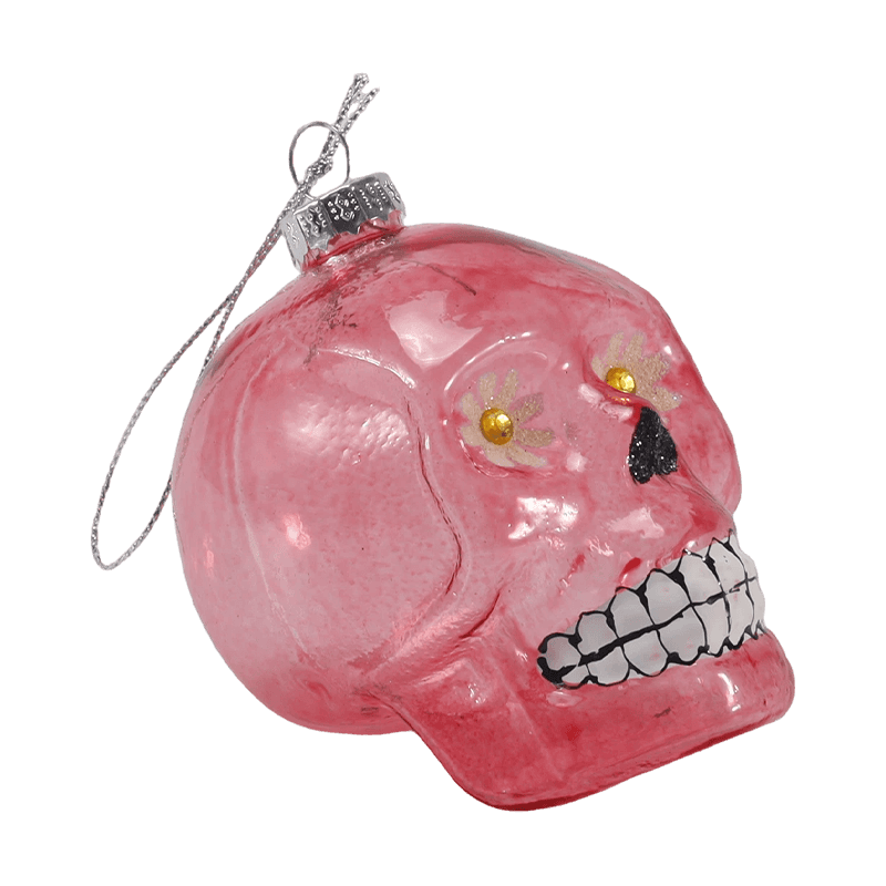Decor Skull Iridescent / Siúcra Skull Set Ornáide Gloine