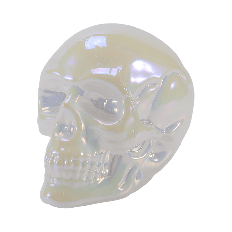 Decor Skull Iridescent / Siúcra Skull Set Ornáide Gloine