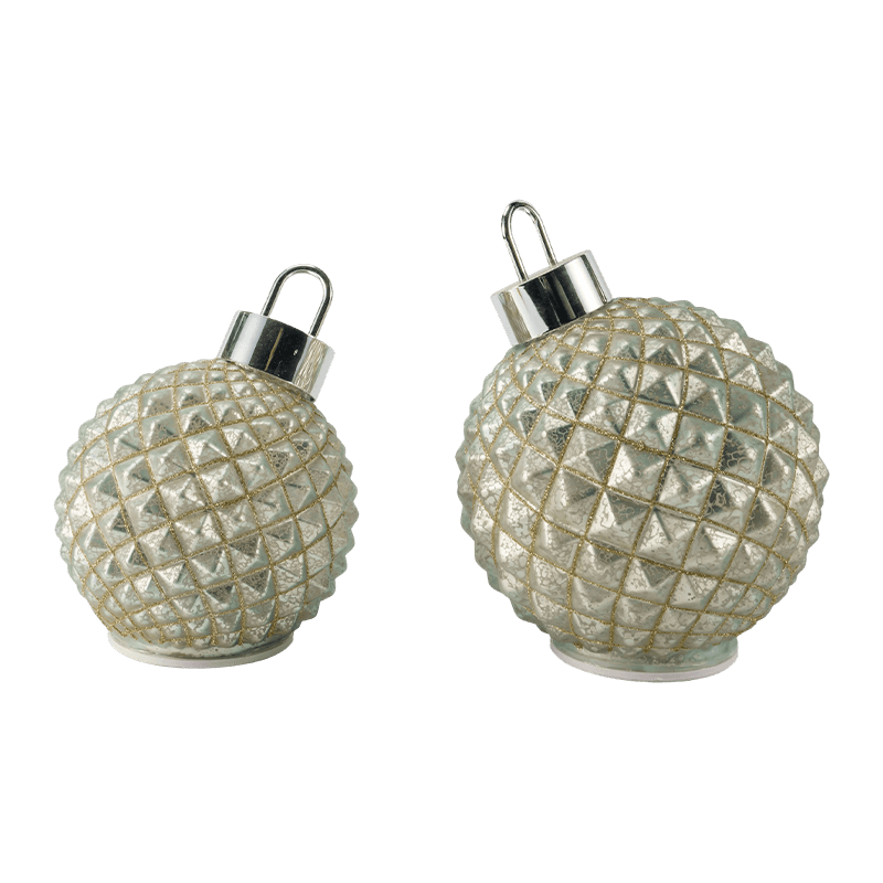 Gloine Uigeacht Bauble Nollag (Stíleanna Cuilteáilte Ribeach / Diamond)