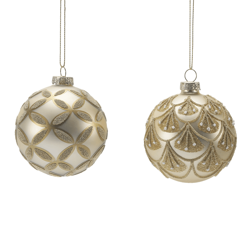 8*8*8 m Gloine Glitter Lámhphéinteáilte Bauble Nollag
