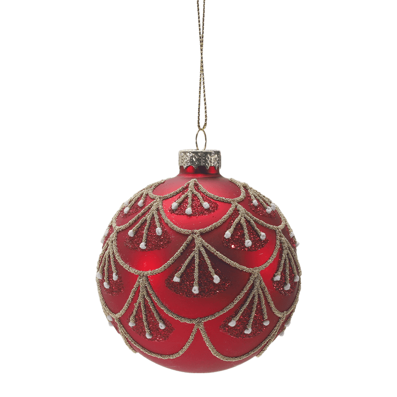 8*8*8 m Gloine Glitter Lámhphéinteáilte Bauble Nollag