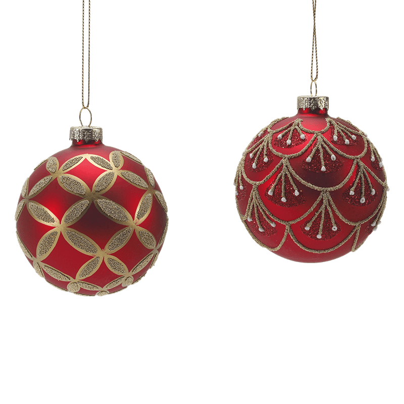 8*8*8 m Gloine Glitter Lámhphéinteáilte Bauble Nollag