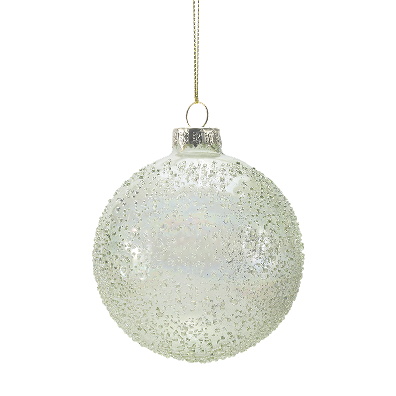 888 cm Gloine Hand-Séidte Bauble Nollag