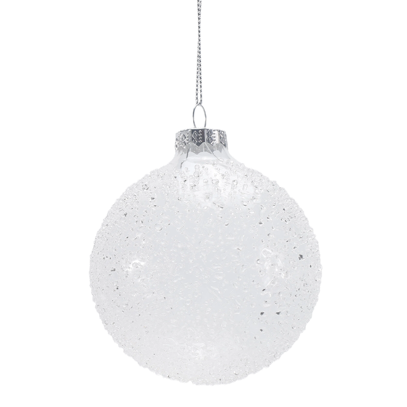888 cm Gloine Hand-Séidte Bauble Nollag