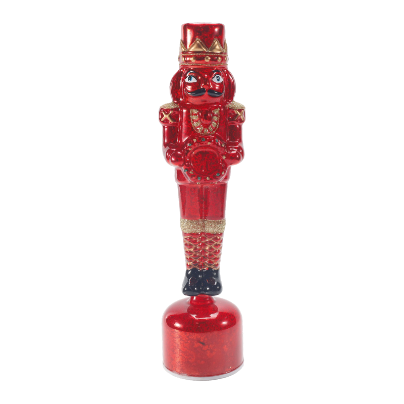 Sealbhóir Coinnle Nutcracker Gloine Mearcair Hand-Séidte