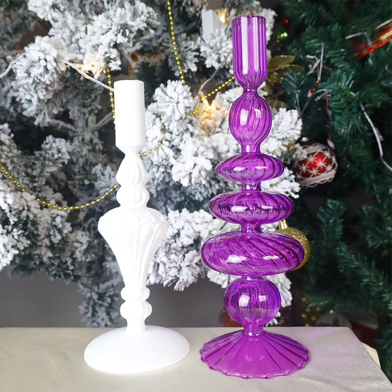 18cm Gloine Hand-Séidte Sealbhóir Coinneal Saoire Maisiúchán Tábla