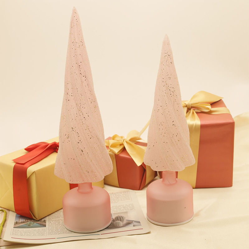 10×33 cm & 10×38 cm Méideanna Crann Nollag Gloine Rothlach Fhéile le Soilse faoi stiúir