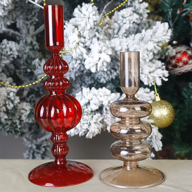 18cm Gloine Hand-Séidte Sealbhóir Coinneal Saoire Maisiúchán Tábla