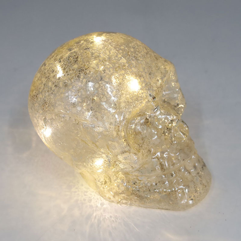 8*9cm Hand-phéinteáil Oíche Shamhna Ornáid Cloigeann Gloine