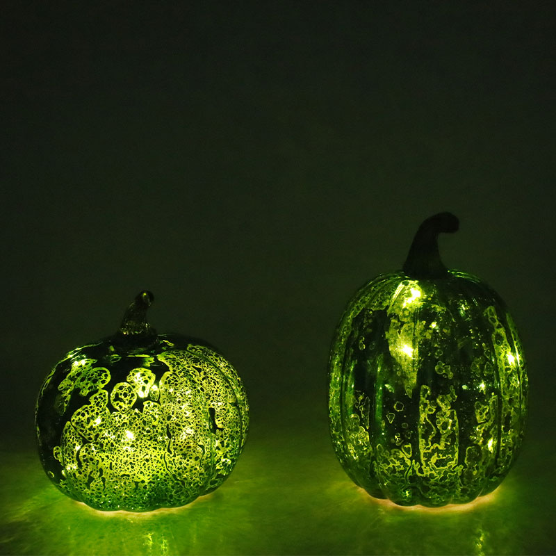 12*15cm Oíche Shamhna faoi stiúir Lampa Pumpkin Gloine Ornáid bharrchláir