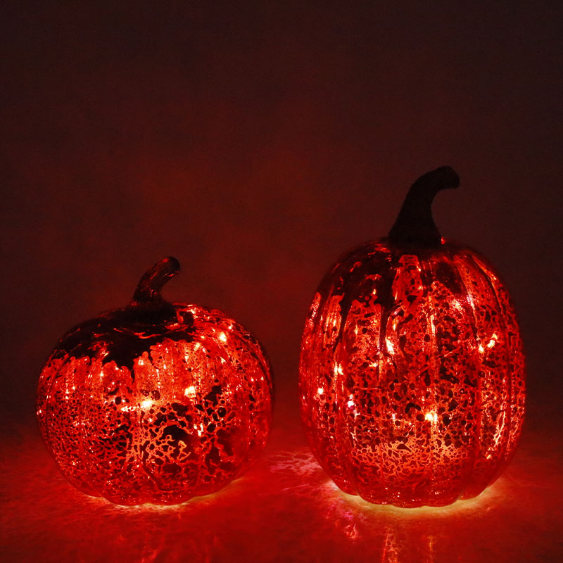 12*15cm Oíche Shamhna faoi stiúir Lampa Pumpkin Gloine Ornáid bharrchláir